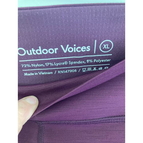 Outdoor Voices Leggings Size XL MoveFree 7/8 ~ Tech Sweat ~ Purple & Pristine! - Picture 3 of 5